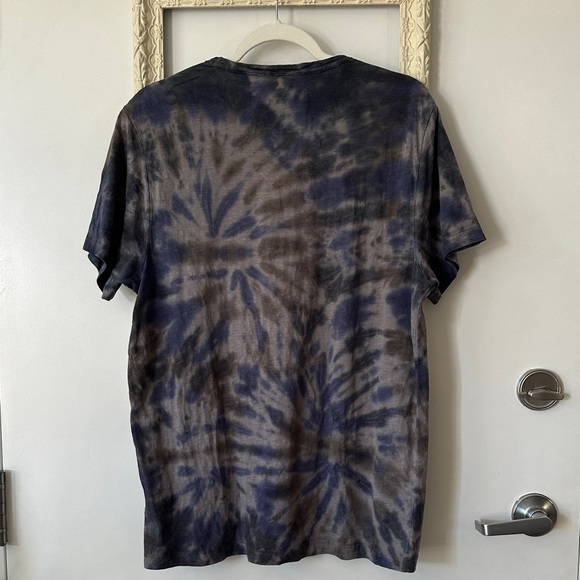 TRUE RELIGION | Men's Short Sleeve Tie-Dye Cotton Tee - Black and Blue - Picture 7 of 9